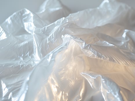 A close up of a bunch of white plastic bags photo