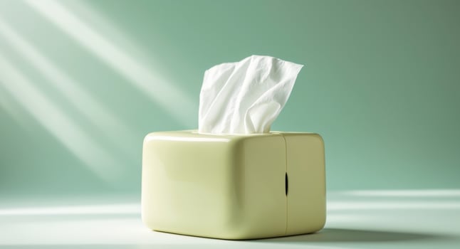 A tissue in a box on a table photo
