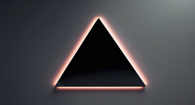 Glowing Triangle. A Sleek, Modern Shape with Subtle Illumination Against a Dark Backdrop. photo