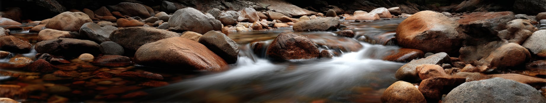 Stream of water flows through a rocky riverbed at Yosemite photo