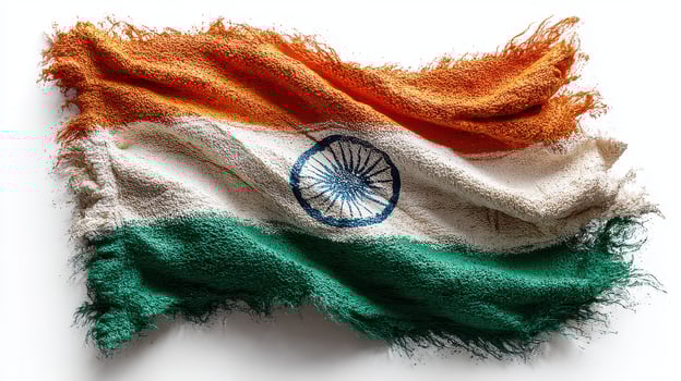 Creative interpretation of the Indian flag made from textured fibers in vibrant colors showcasing national pride and artistry photo