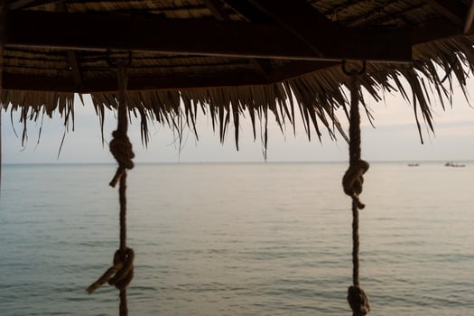Sea in Thailand Chanthaburi look through swing photo