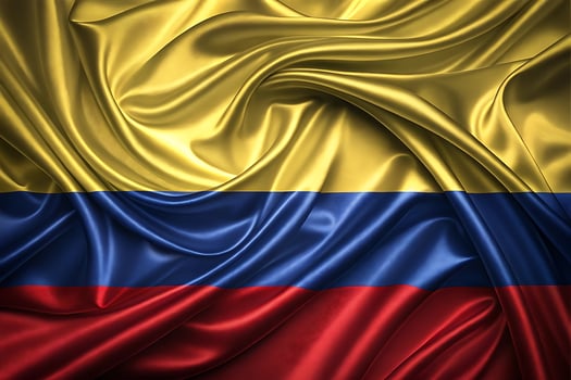 colombia flag with the colors of the flag photo