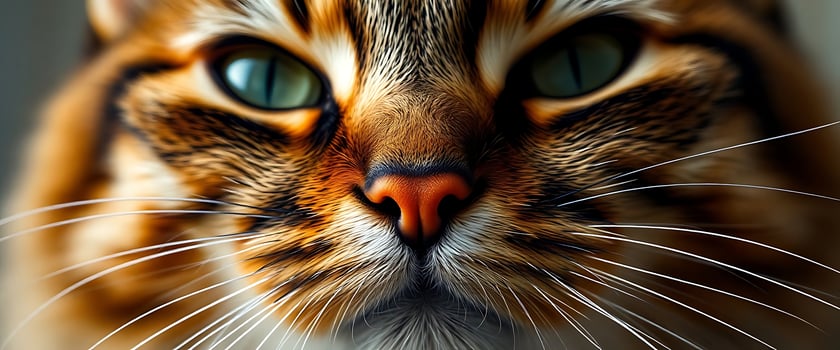 A close up of a cat's face photo