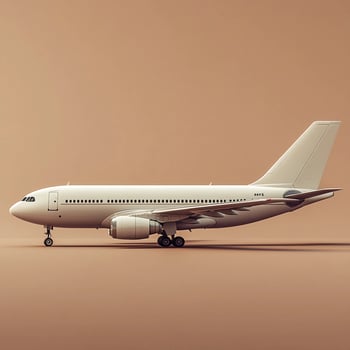 3D Illustration of Airplane on Beige Background photo