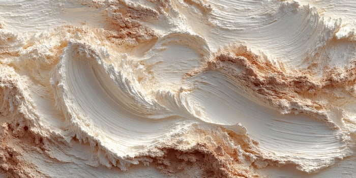 Unique texture of cream-colored waves resembling sandy shores captured in detail during daylight hours photo