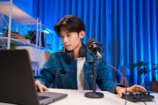 Host Monitors Sound Quality photo