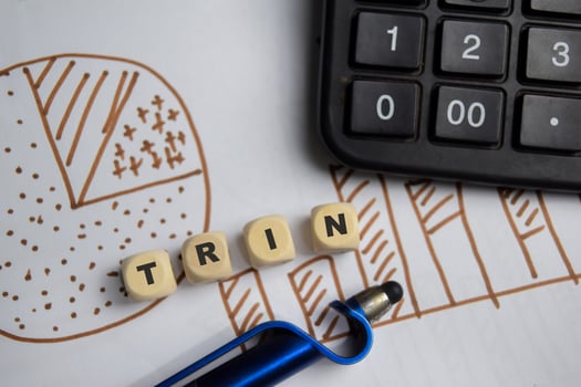 Concept of TRIN Symbol wooden block and chart photo