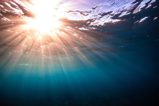 Nature Background Underwater Sunbeams Ocean Sunlight Rays Deep Sea Aquatic Background photo
