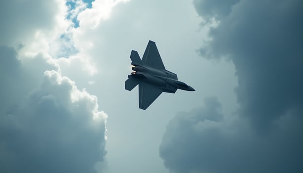 Jet Plane Flying Through Clouds photo
