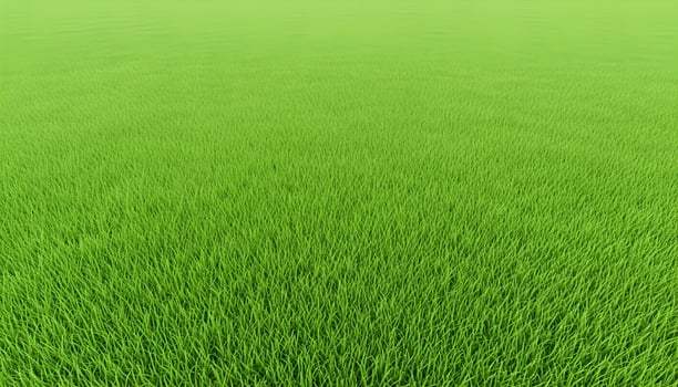 Vast green field with flowing dense grass and soft fresh tones in bright natural lighting photo
