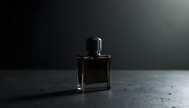 Perfume Bottle on Dark Surface photo