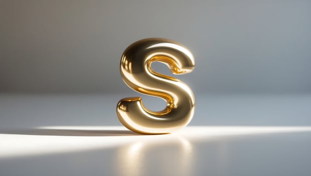 Golden Letter S on a Light Surface photo