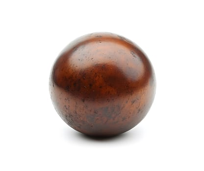Decorative brown sphere on white background. photo