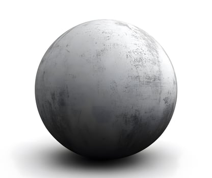 Detailed depiction of a weathered metallic sphere. photo