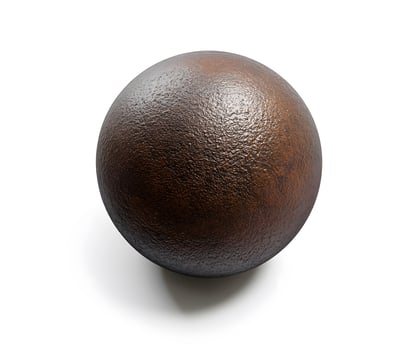Close-up of a textured, dark brown sphere. photo