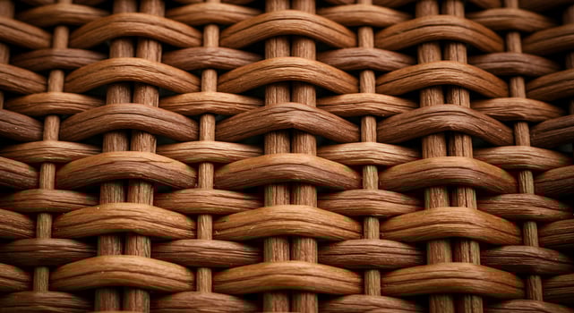 Close Up of Woven Material Texture Showing Brown Pattern and Design photo
