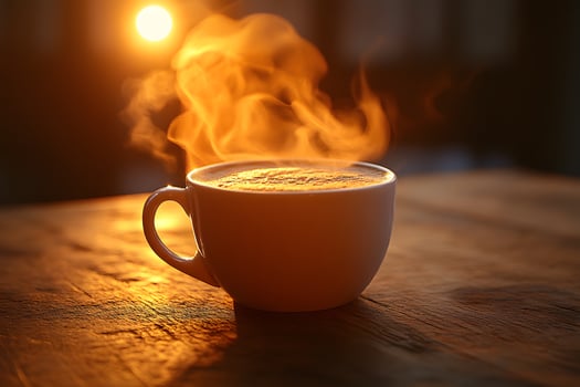 Warm Sunrise Coffee Moment - Perfect Start to the Day photo