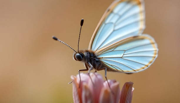 A butterfly is sitting on a flower photo