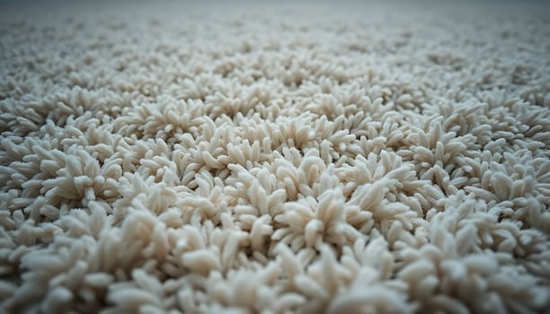 A close up of a carpet with white flowers photo