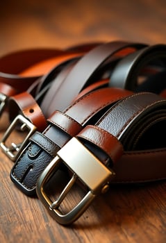 close up of a belt on a wooden surface photo