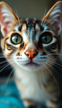 close up of a cat looking at the camera photo