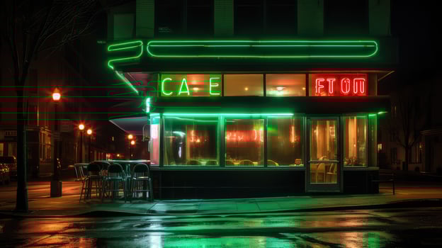 diner green neon letters photo