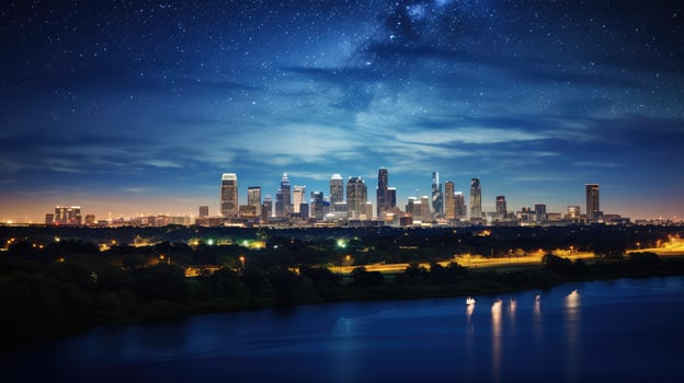 skyline bursting star photo