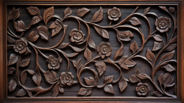antique floral wood photo
