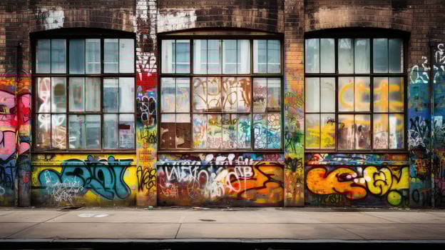 urban wall with window photo