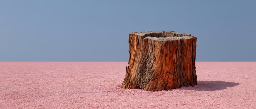 Minimalist nature scene featuring tree trunk abstract landscape digital art tranquil environment photo