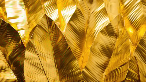 cluster gold banana leaves photo