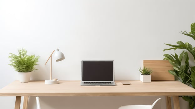 sleek desk workspace photo