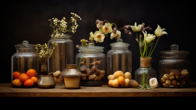composition glass jars photo