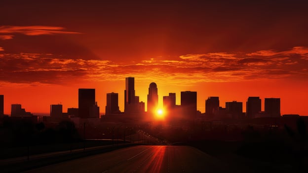 silhouette orange sunset photo