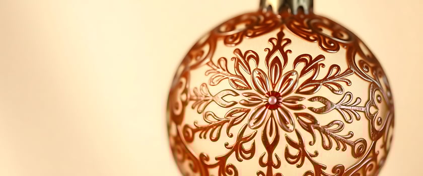 red and white ornament hanging from a chain photo