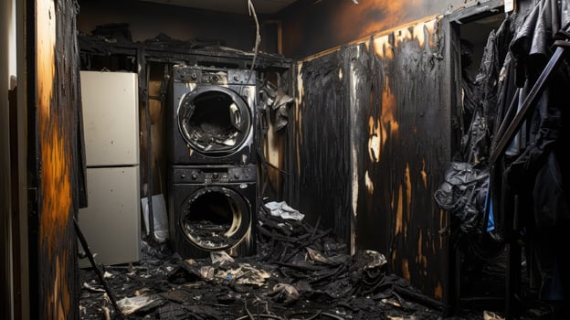 aftermath dryer fire photo