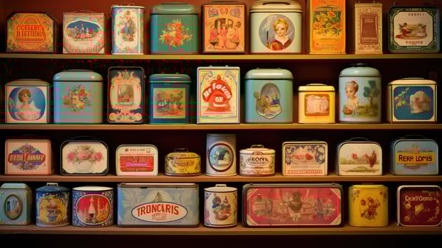 shelf tin box photo