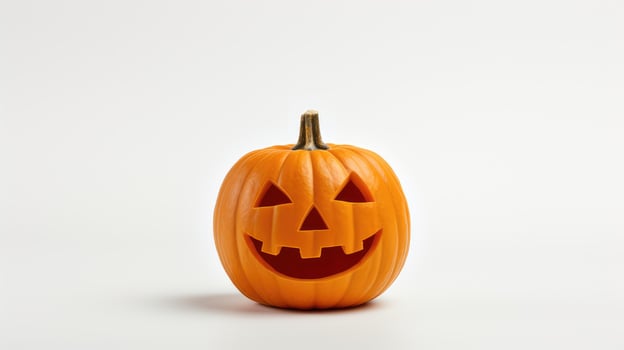 carving jack o lantern on white photo