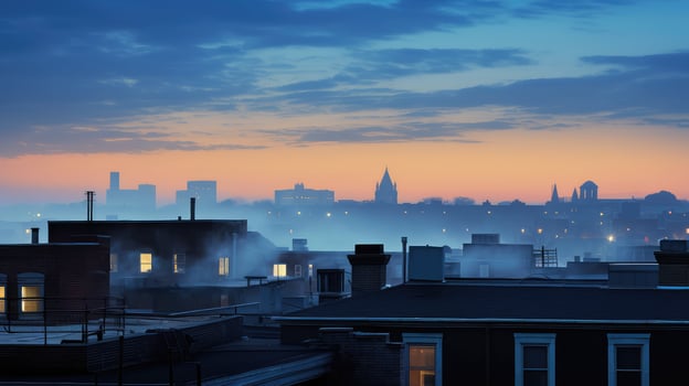 rooftop smoke blue photo