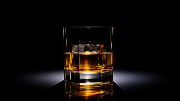 minimalism whiskey glass dark background photo