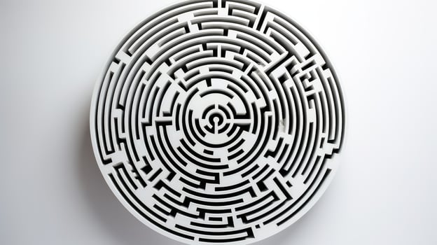 intricate maze white background photo