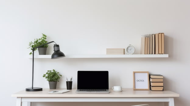 minimalist morning coffee office photo