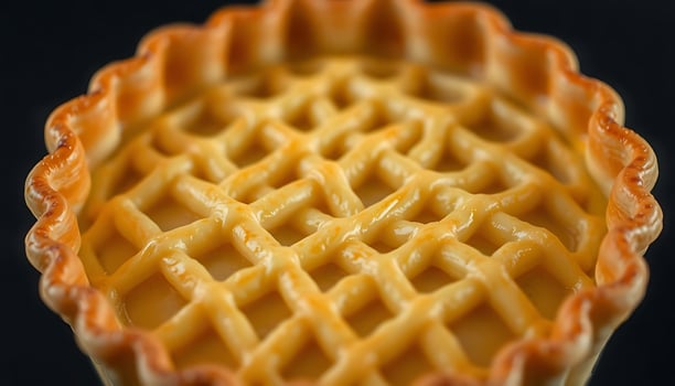 close up of a waffle with a black background photo