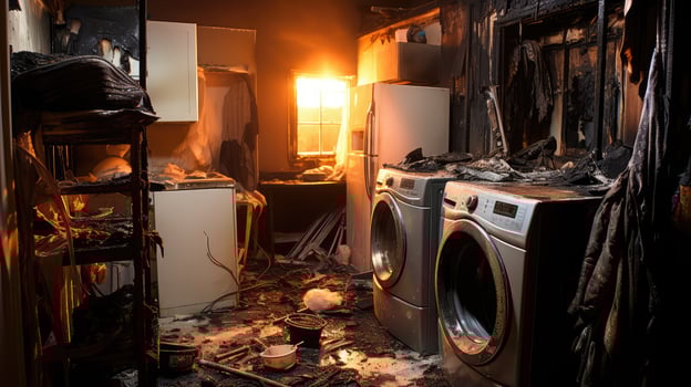 aftermath clothes dryer fire photo