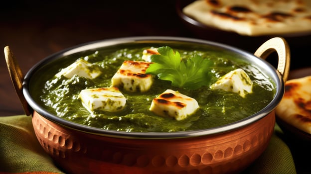 palak paneer indian food background photo