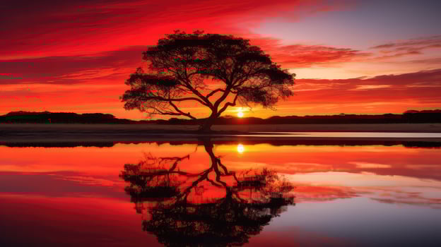 serene red water photo