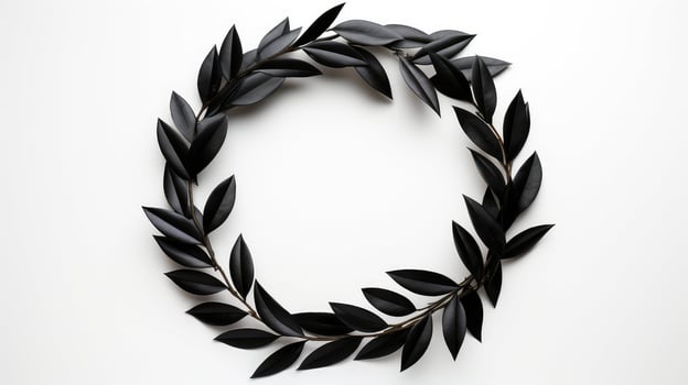 modern wreath black and white photo