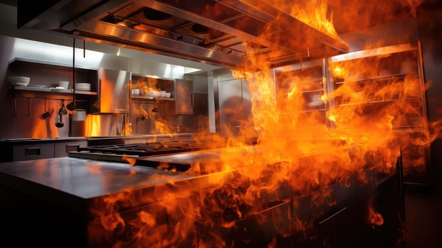 stovetop kitchen on fire photo