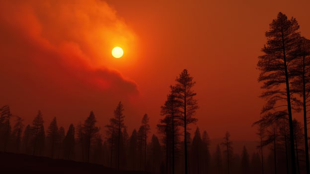 orange smoke sun photo